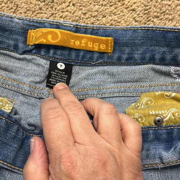 $8SALE Refuge Cropped Women's Juniors Relaxed Fit Size 7 Denim Jeans - Picture 4 of 14